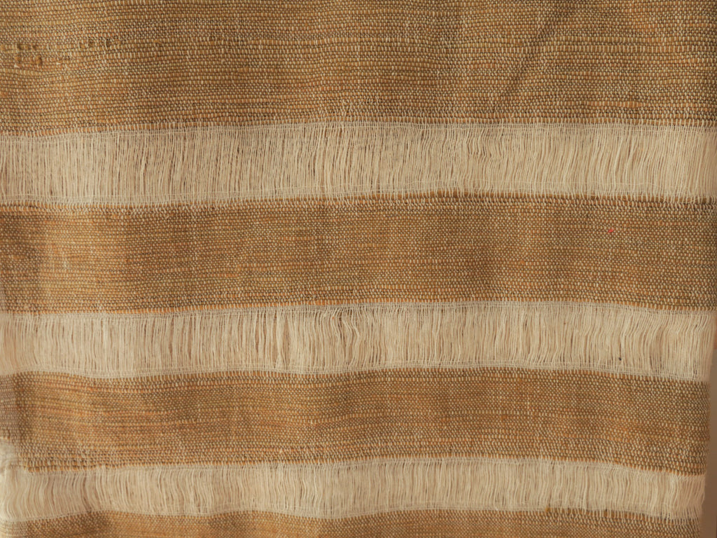 Handloom cotton throw, deep yellow