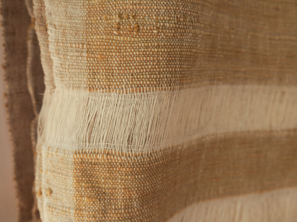 Handloom cotton throw, deep yellow