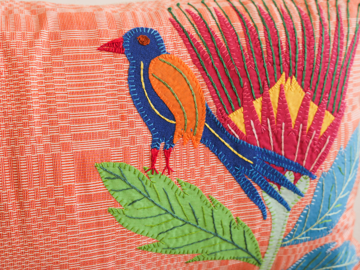 Protea Binakol Hand Loomed Cushion, "Sitting Bird" No.1 Secondary image