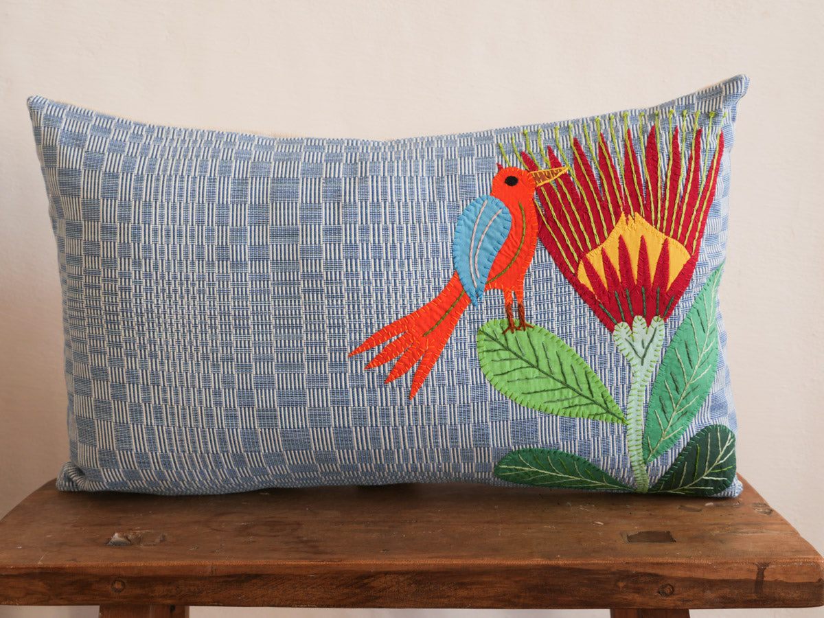Protea Binakol Hand Loomed Cushion "Smelling The Flowers" No.2 Main image