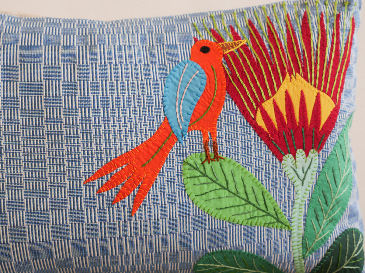 Protea Binakol Hand Loomed Cushion "Smelling The Flowers" No.2 Secondary image