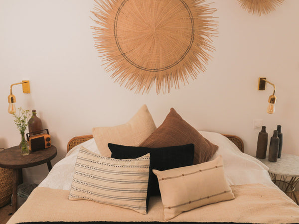 Noir hausse de coussin en coton recyclé