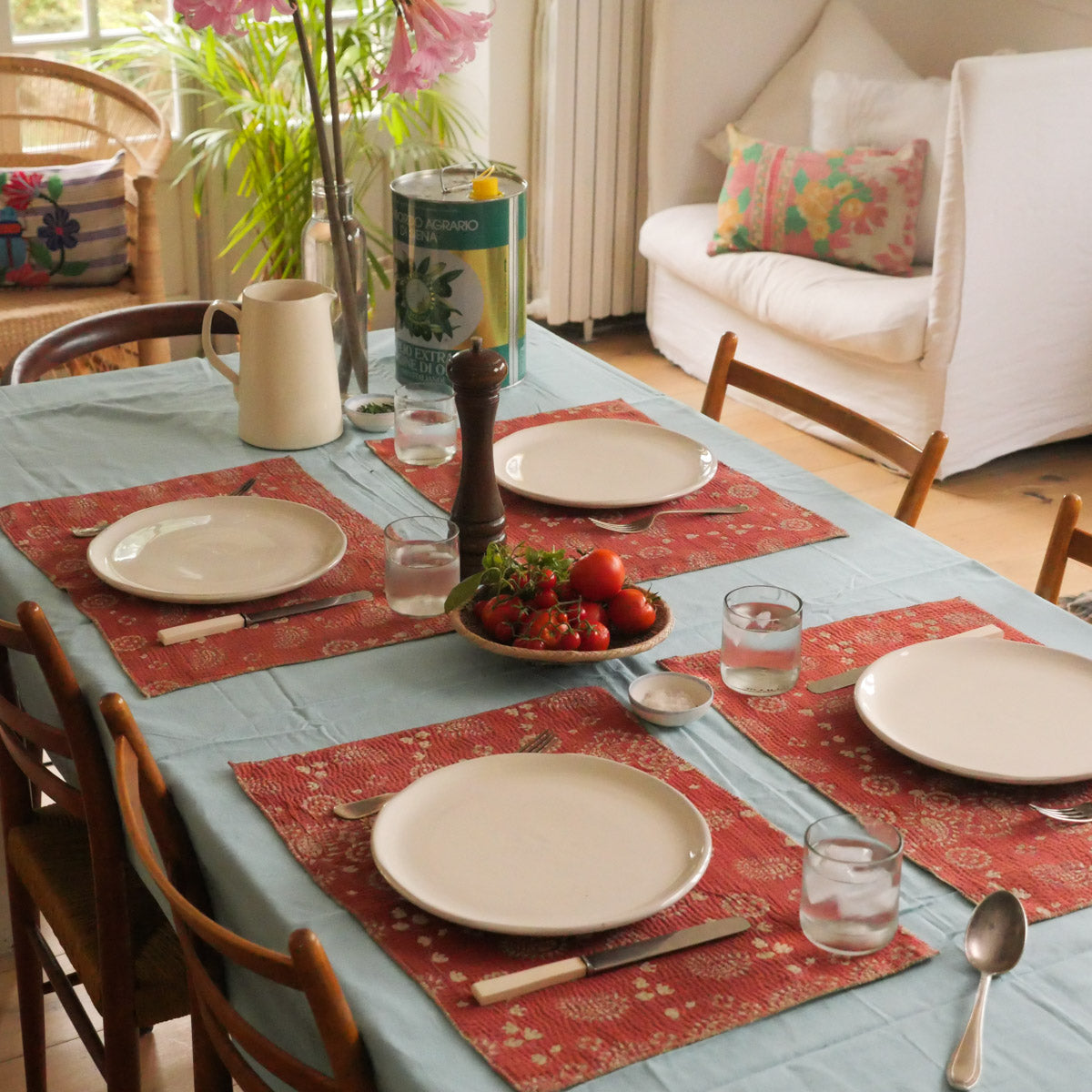 Set de Table Vintage Kantha, Burnt Umber Meadow Secondary image