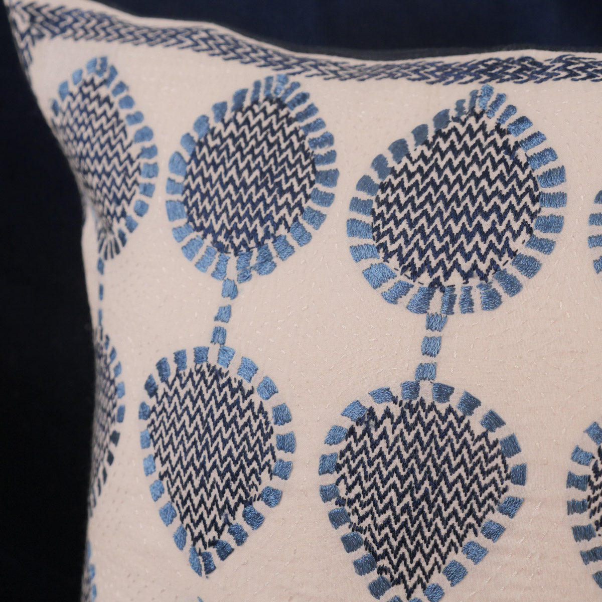 Droplet cushion cover, hand embroidered Secondary image