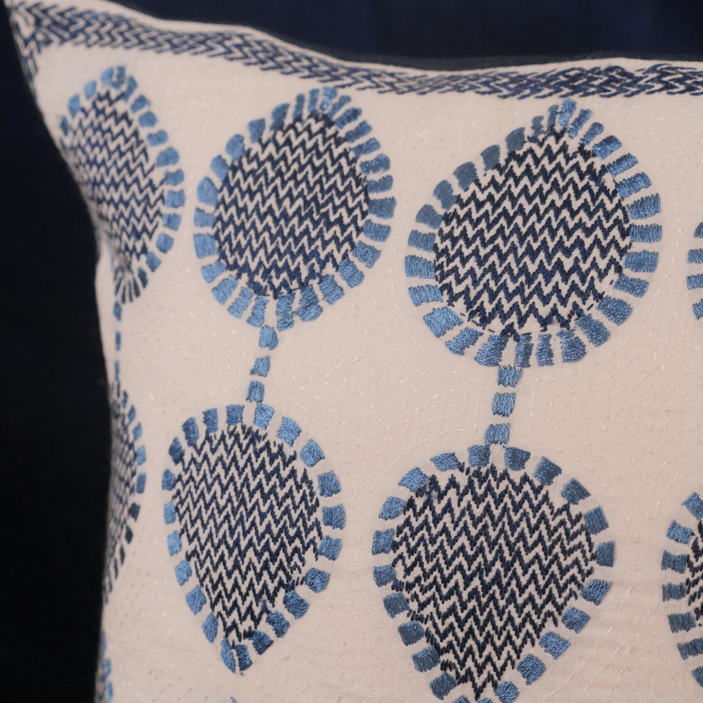 Droplet cushion cover, hand embroidered