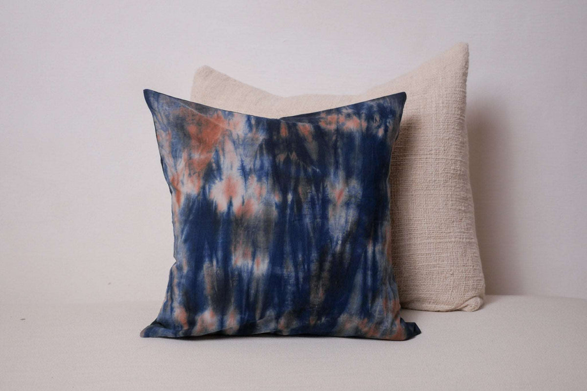 Indigo and Madder, naturally dyed cotton cushion cover