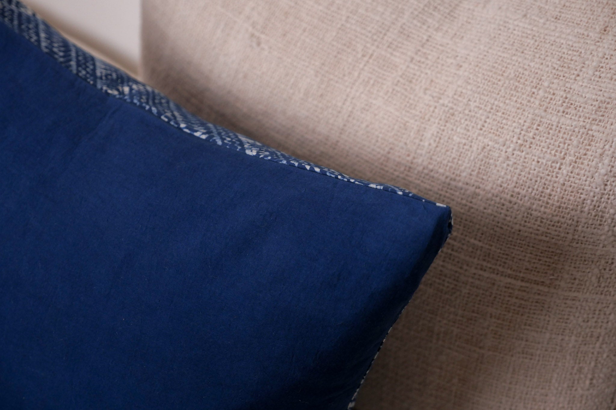 Indigo wax, No.1 natural dyed cushion cover Secondary image