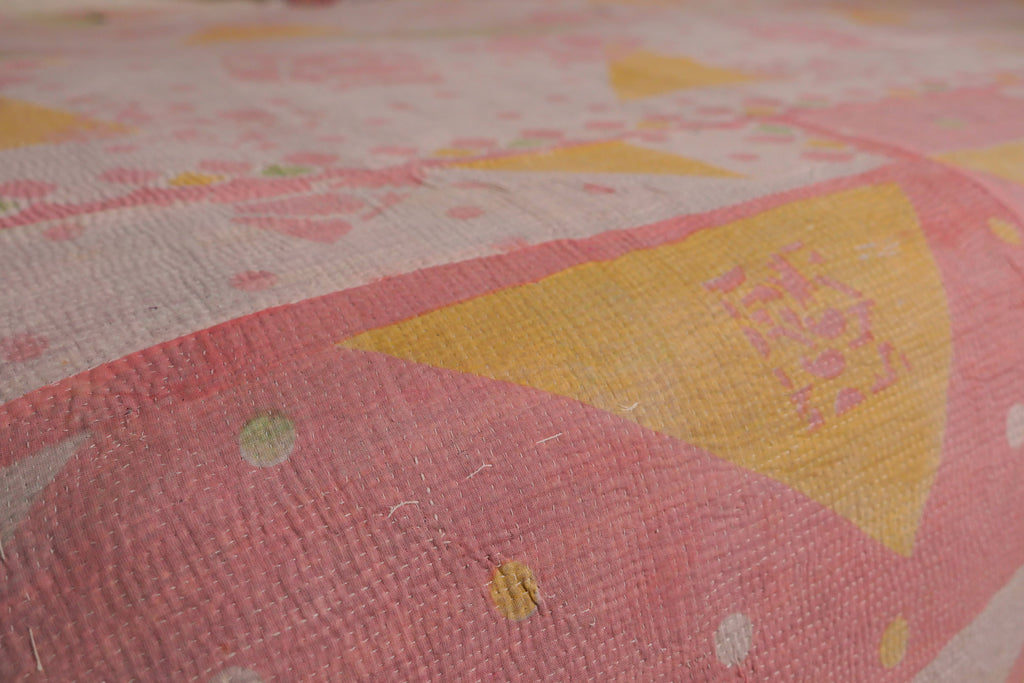 Couvre lit kantha en cotton recyclé