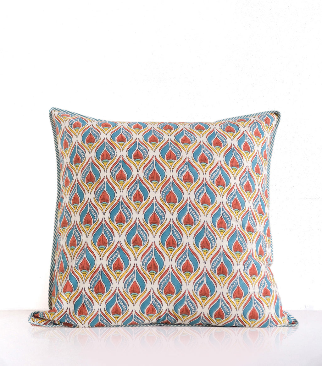Pankha blockprint cushion