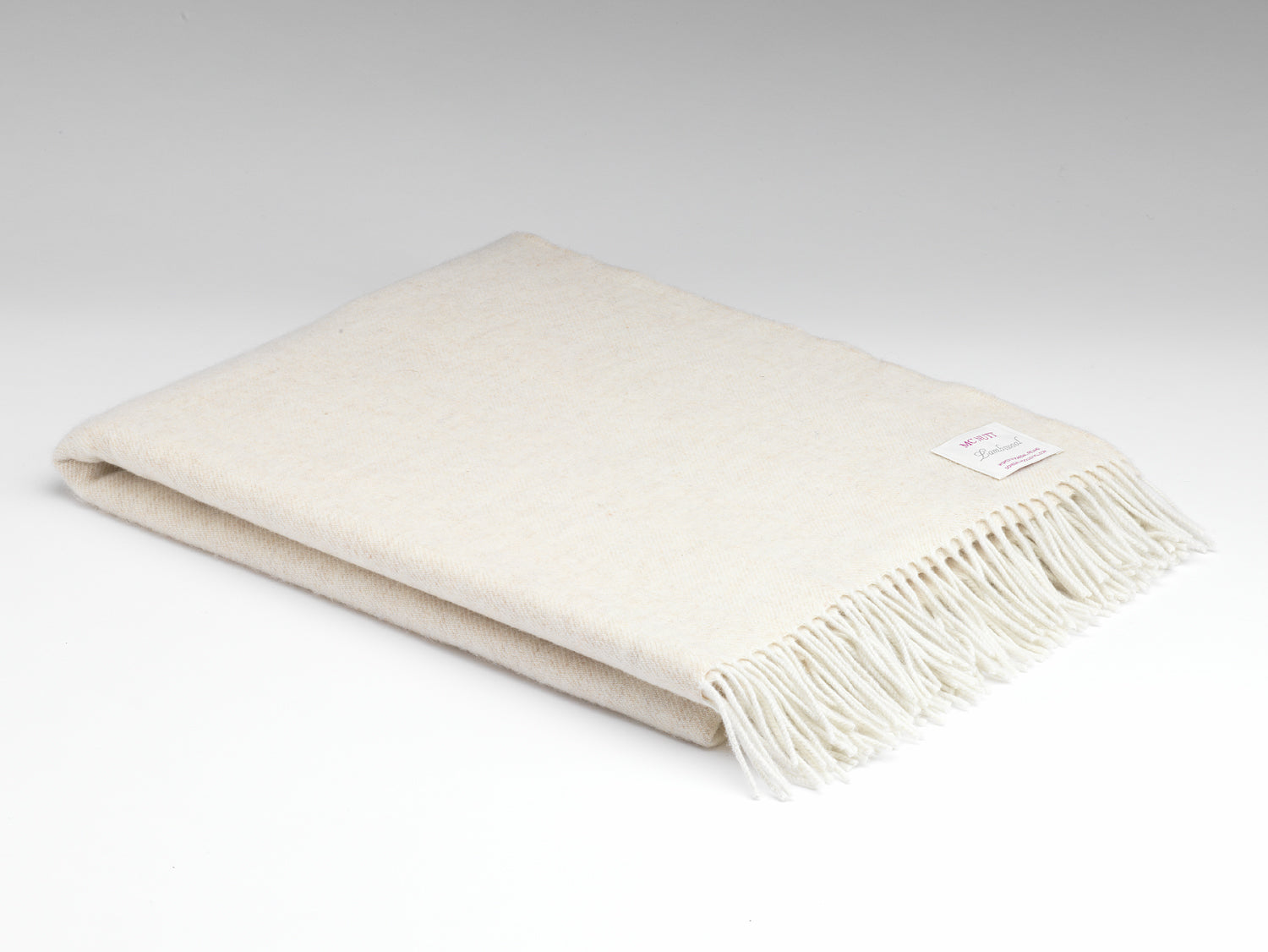 Merino wool blanket, warm white. Made in Ireland. 