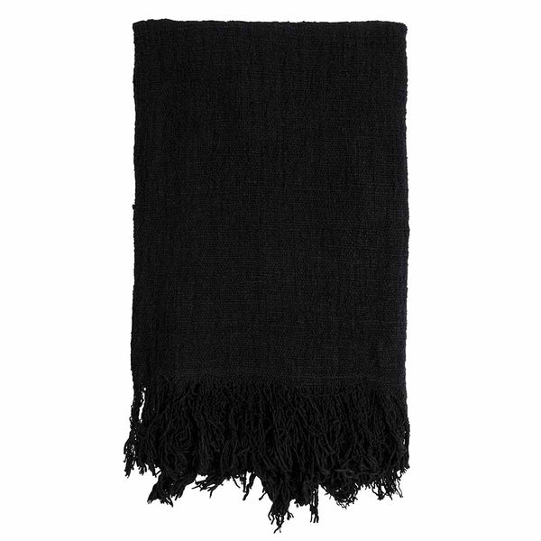 Plaid en coton recyclé noir