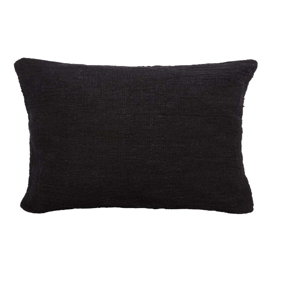 Noir hausse de coussin en coton recyclé Main image