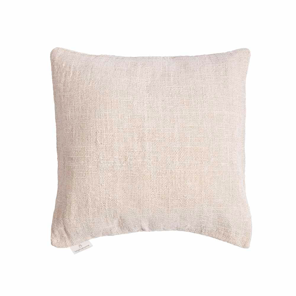Handloomed cushion cover, natural recycled handspun cotton. 