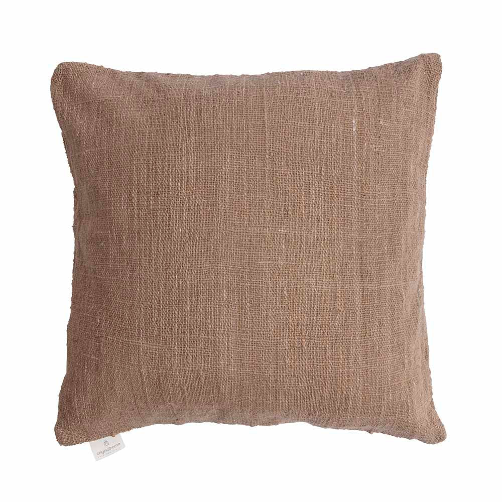 Handloom cushion cover, recycled cotton colour, "earth" 