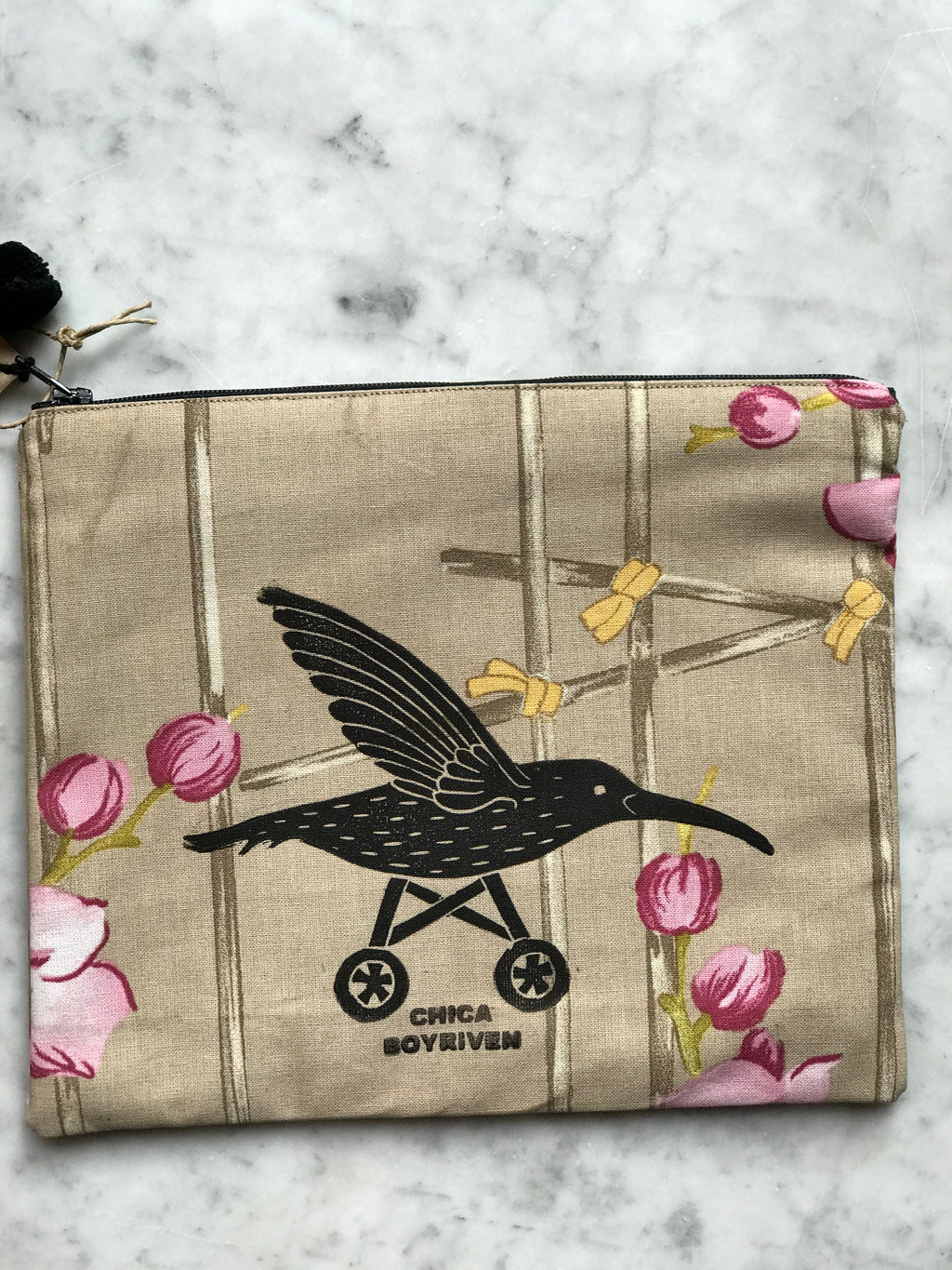 Chica Boyriven, linocut pouch, dragon No.5