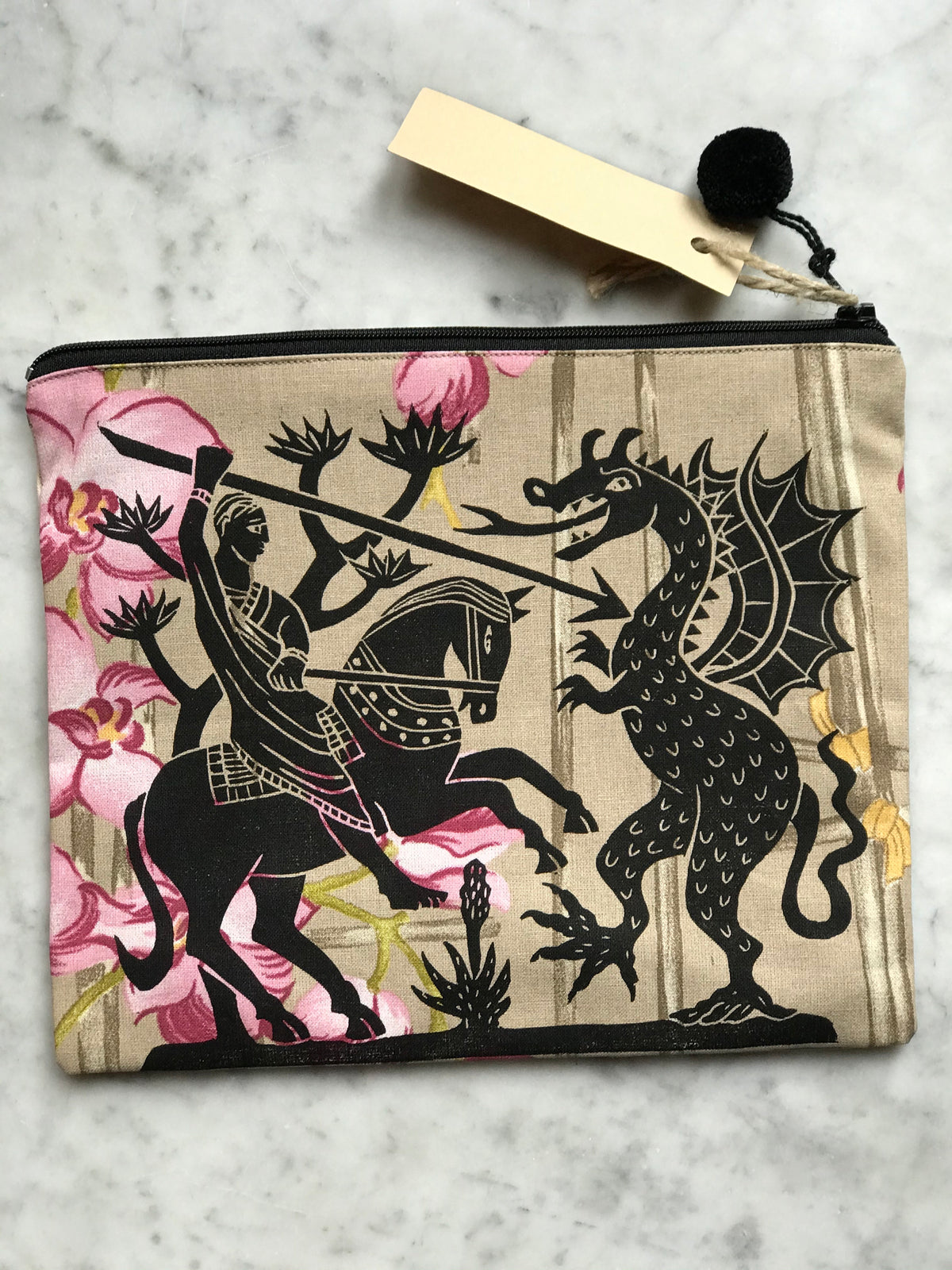 Chica Boyriven, linocut pouch, dragon No.5