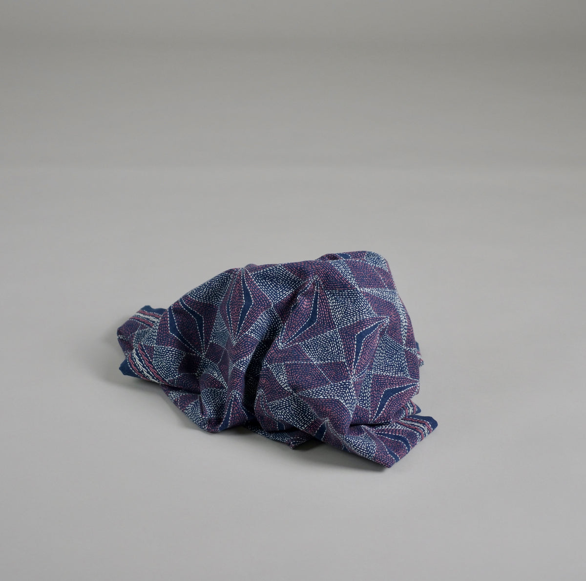 Kantha embroidered shawl, diamonds
