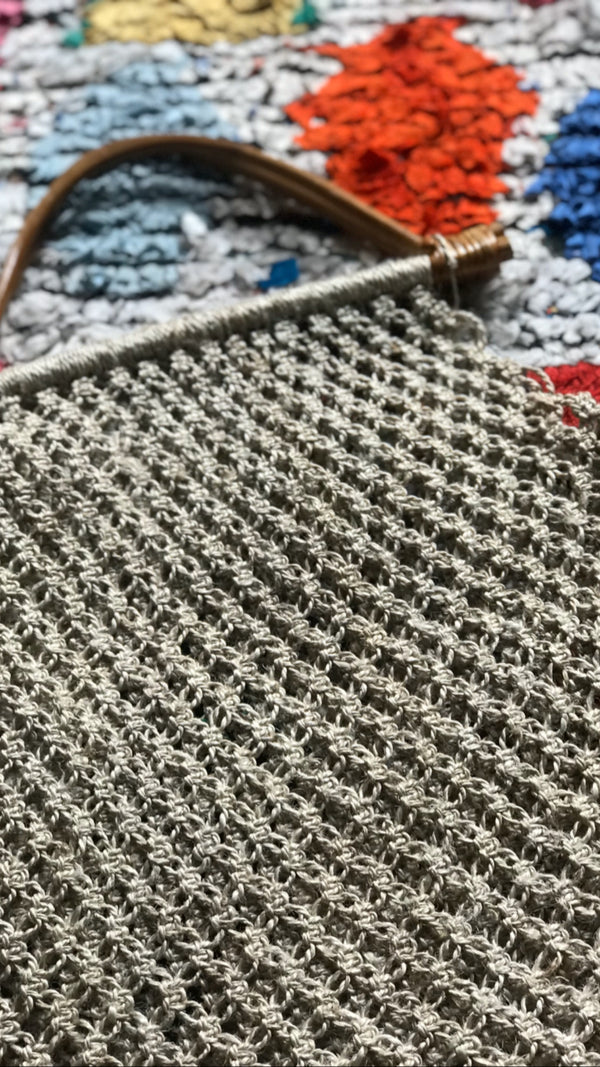Maison Bengal Jute Macramé Bag Cane Handle