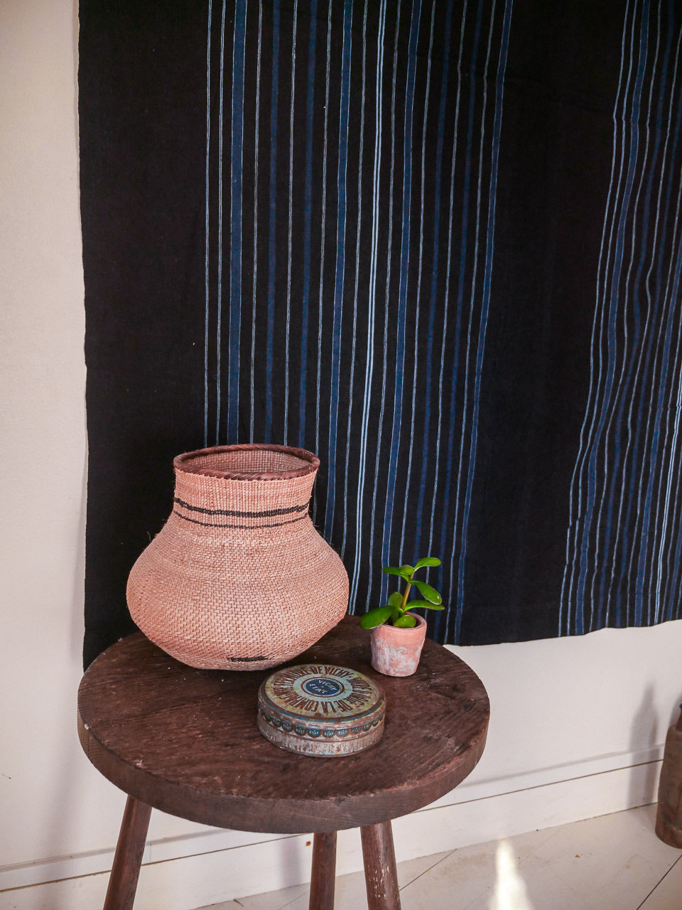 One of a kind, vintage Yoruba Indigo, "Thin Stripes" Secondary image