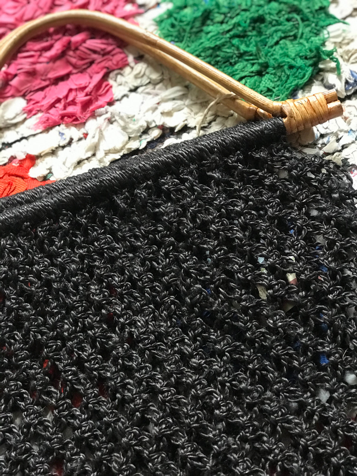 Maison Bengal Jute Macramé Bag Cane Handle