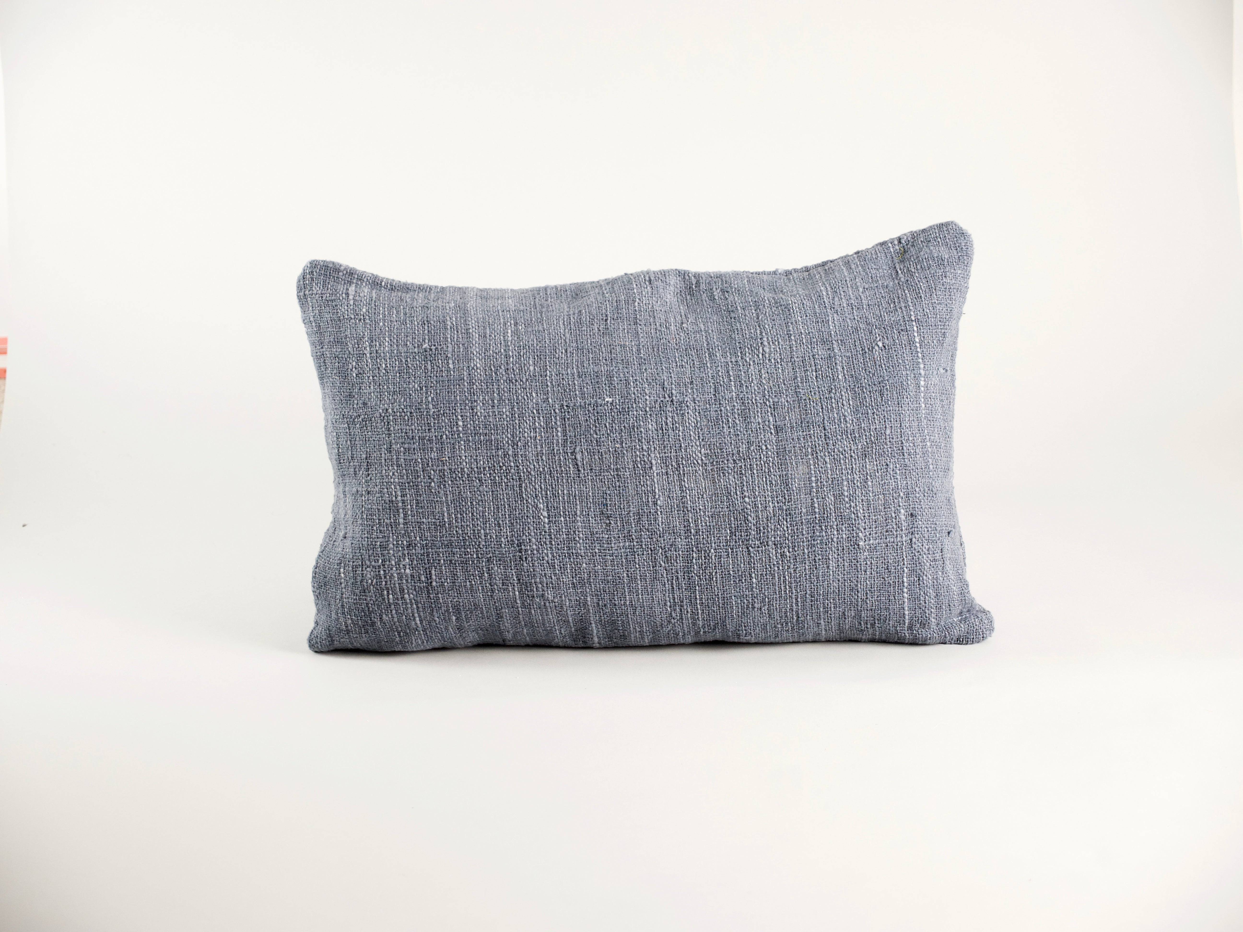 Handloom cushion cover, blue grey recycled cotton Secondary image
