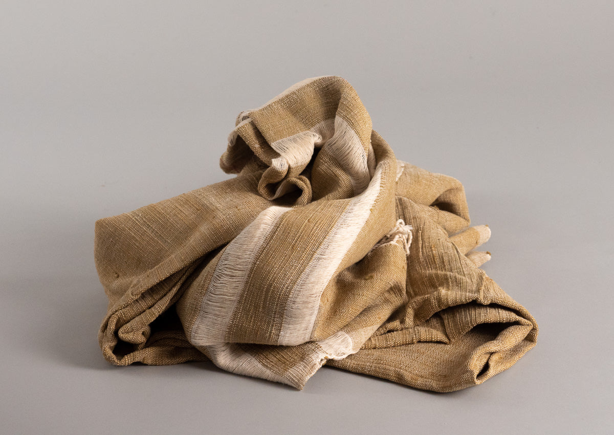 Handloom cotton throw, deep yellow Secondary image